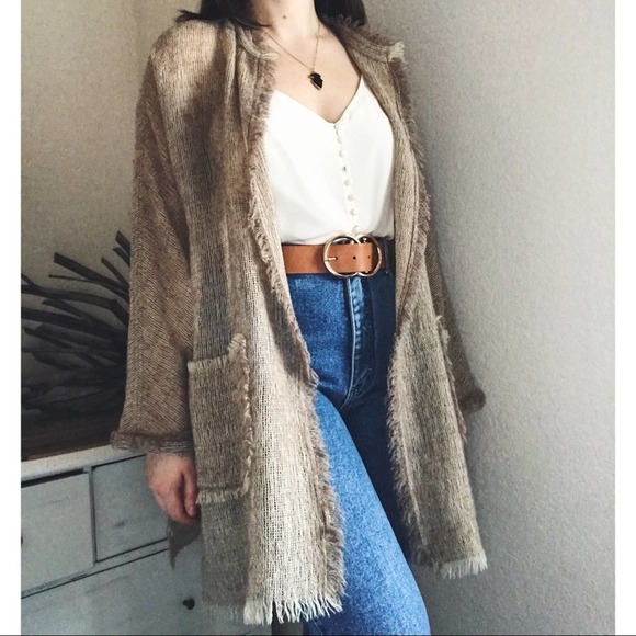 Burlap Open Long Jacket Cardigan - Picture 4 of 8